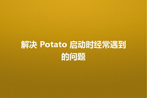 解决 Potato 启动时经常遇到的问题🚀