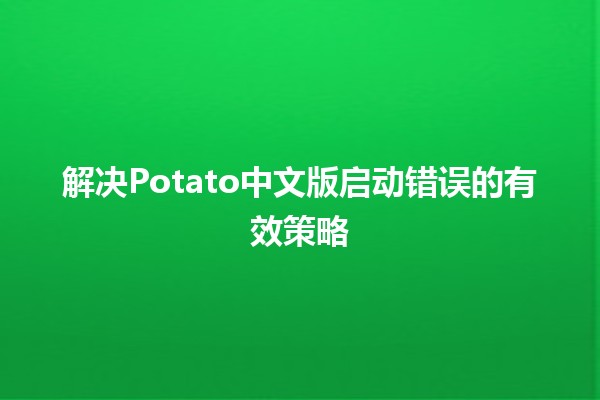 🚀 解决Potato中文版启动错误的有效策略