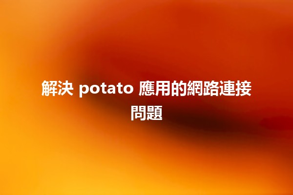 解決 potato 應用的網路連接問題 💻🔧