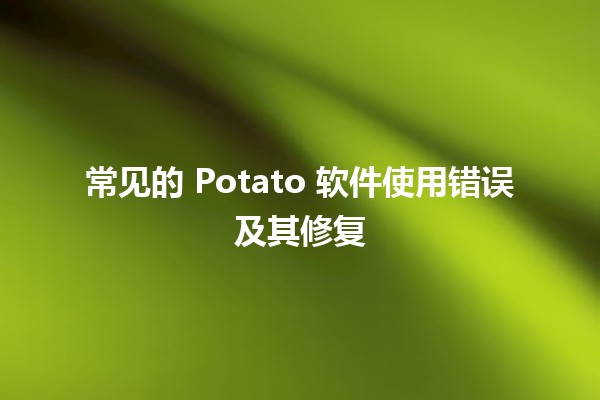 常见的 Potato 软件使用错误及其修复 🔧🐾