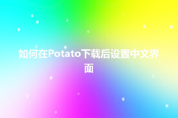 如何在Potato下载后设置中文界面🈶️