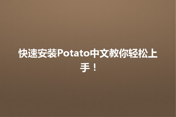 🚀 快速安装Potato中文教你轻松上手！