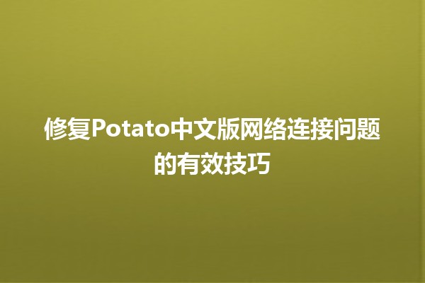 修复Potato中文版网络连接问题的有效技巧🚀