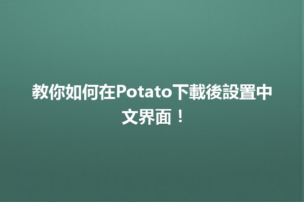 🎮 教你如何在Potato下載後設置中文界面！🇨🇳