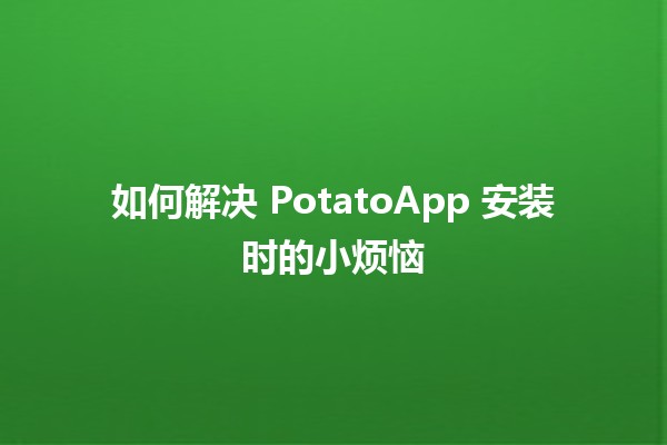 如何解决 PotatoApp 安装时的小烦恼 🤔💡