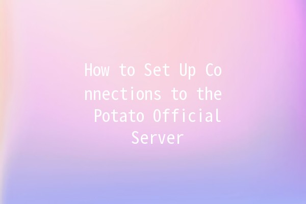 How to Set Up Connections to the Potato Official Server 🌐🥔