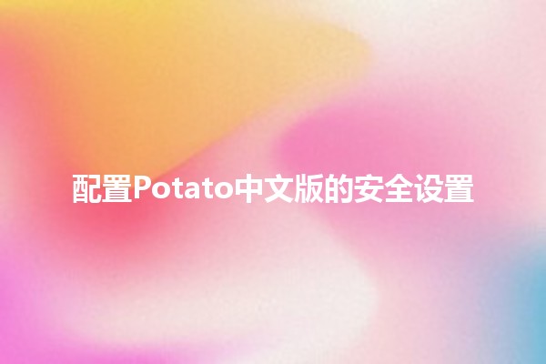 配置Potato中文版的安全设置🔒🍟