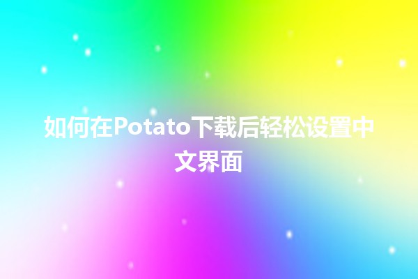 🍟 如何在Potato下载后轻松设置中文界面