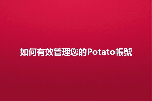 如何有效管理您的Potato帳號 🥔🔑