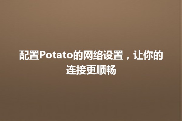 配置Potato的网络设置，让你的连接更顺畅🚀