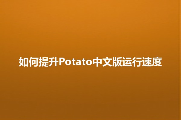 如何提升Potato中文版运行速度🚀🎮