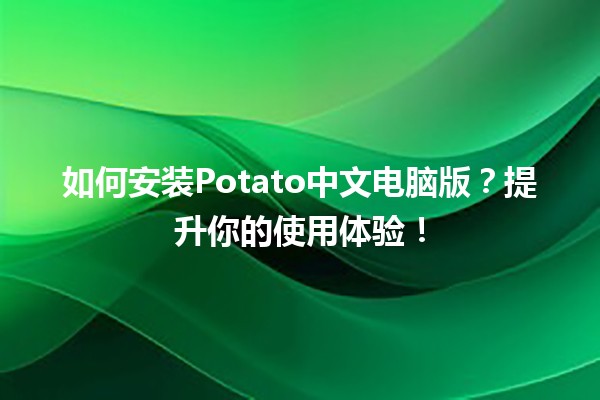 🍟 如何安装Potato中文电脑版？提升你的使用体验！