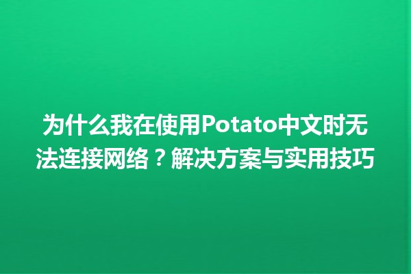 🍟为什么我在使用Potato中文时无法连接网络？解决方案与实用技巧