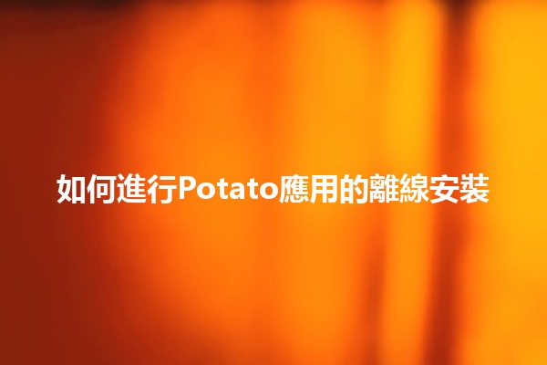 如何進行Potato應用的離線安裝💻🔧