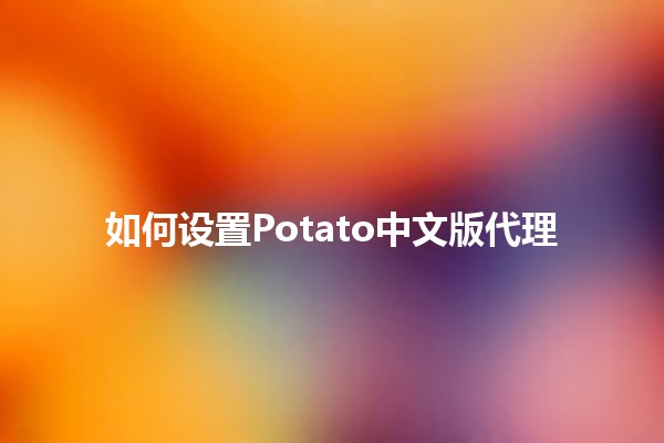 如何设置Potato中文版代理🤖