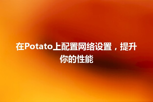 🍟 在Potato上配置网络设置，提升你的性能💻