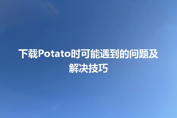 下载Potato时可能遇到的问题及解决技巧 🚀