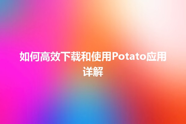 如何高效下载和使用🍟Potato应用详解