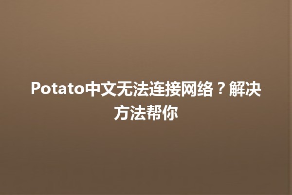 Potato中文无法连接网络？解决方法帮你🏆