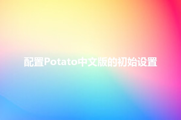 配置Potato中文版的初始设置🍟🛠️