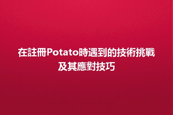 在註冊Potato時遇到的技術挑戰及其應對技巧 🚀