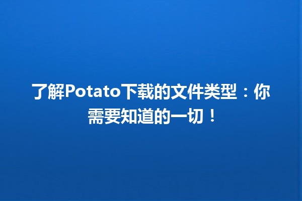 🎮 了解Potato下载的文件类型：你需要知道的一切！