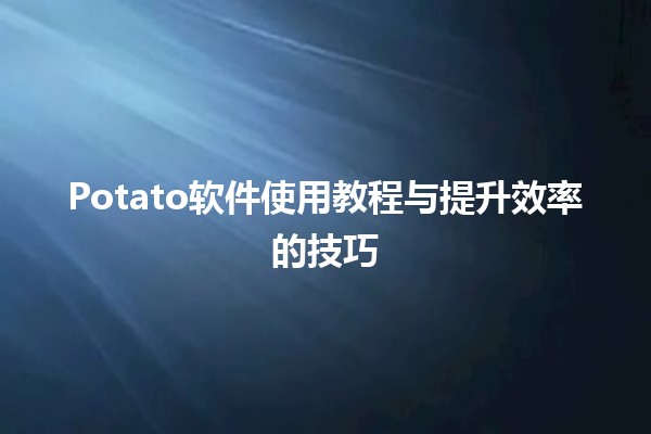 🎮 Potato软件使用教程与提升效率的技巧