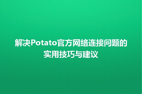 🍟 解决Potato官方网络连接问题的实用技巧与建议 🚀