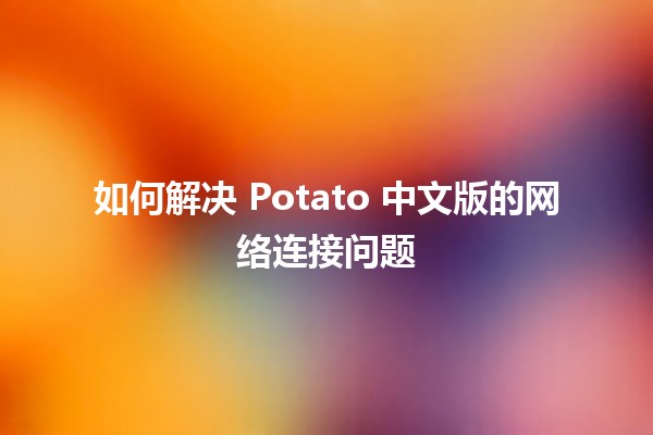 如何解决 Potato 中文版的网络连接问题 💻🛠️