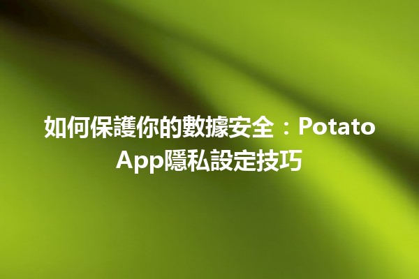 如何保護你的數據安全：PotatoApp隱私設定技巧🔒📱