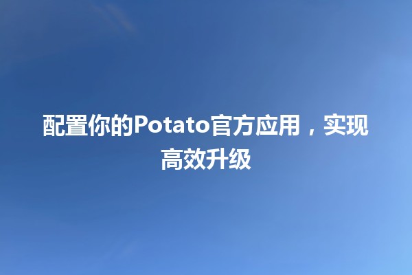 配置你的Potato官方应用，实现高效升级💻✨