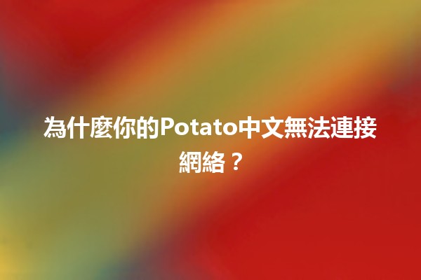 為什麼你的Potato中文無法連接網絡？🤔🔧