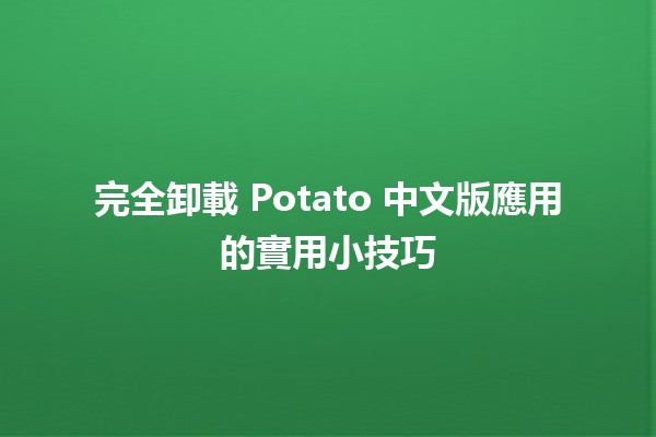 完全卸載 Potato 中文版應用的實用小技巧 🚀✨