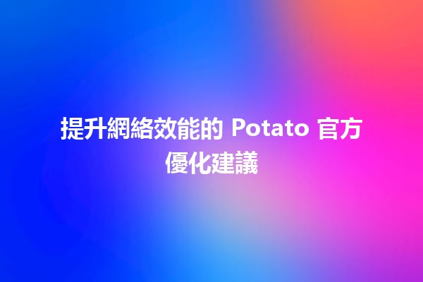 🌟 提升網絡效能的 Potato 官方優化建議 🍟