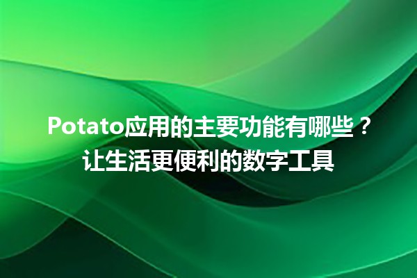 🥔 Potato应用的主要功能有哪些？让生活更便利的数字工具