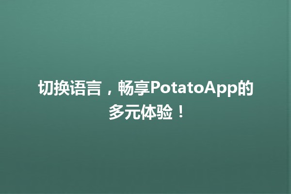 切换语言，畅享PotatoApp的多元体验！🌍✨