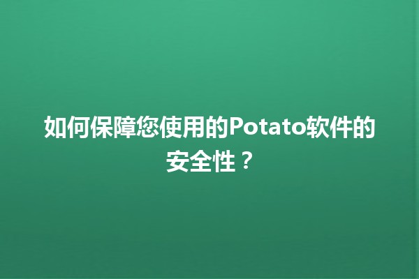 🥔 如何保障您使用的Potato软件的安全性？🔒