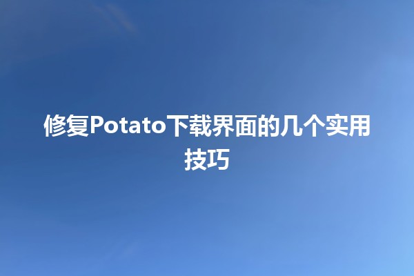 修复Potato下载界面的几个实用技巧🚀💻