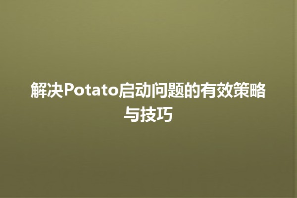 🚀 解决Potato启动问题的有效策略与技巧🌟