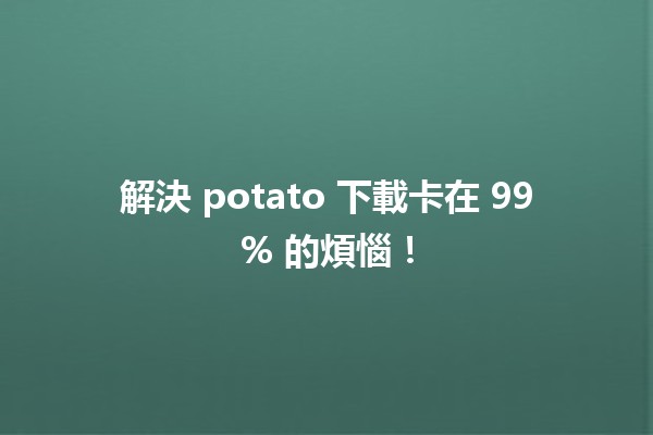 🚀 解決 potato 下載卡在 99% 的煩惱！