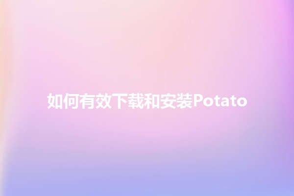 如何有效下载和安装Potato📥💻