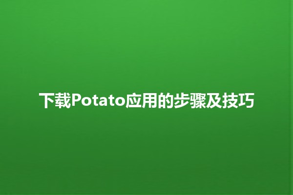 下载Potato应用的步骤及技巧✨📱