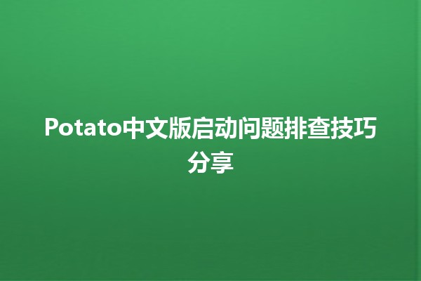 🥔 Potato中文版启动问题排查技巧分享