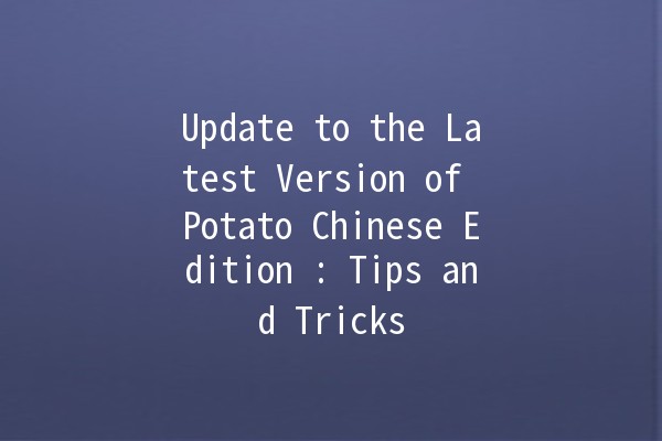 Update to the Latest Version of Potato Chinese Edition 🌟🥔: Tips and Tricks