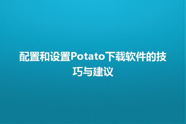 🚀 配置和设置Potato下载软件的技巧与建议