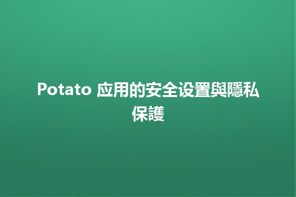 Potato 应用的安全设置與隱私保護🛡️📝