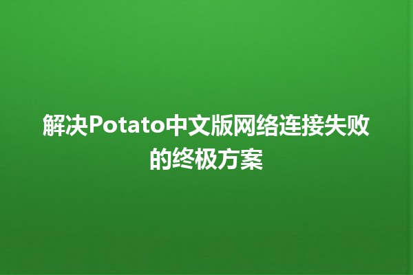 🍟 解决Potato中文版网络连接失败的终极方案📶