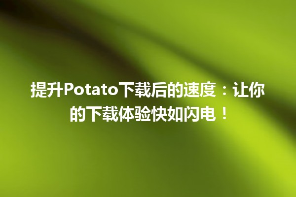 🚀 提升Potato下载后的速度：让你的下载体验快如闪电！