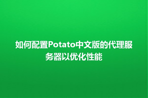 如何配置Potato中文版的代理服务器以优化性能🚀