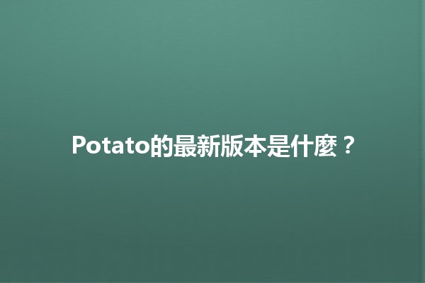 Potato的最新版本是什麼？🧐🥔